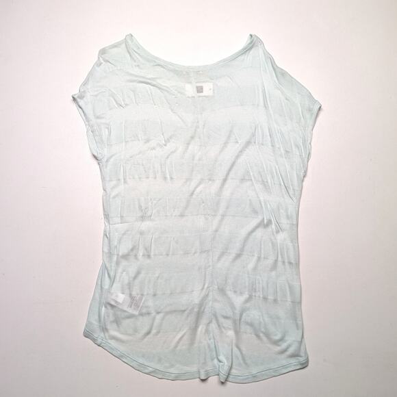 Gap Shirt Women's Size M Teal Blue Semi Sheer Short Sleeve - Picture 3 of 5